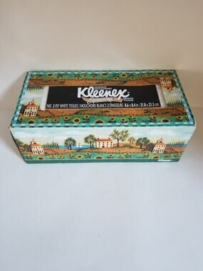 Vintage Kleenex Expressions 2000 Americana Folk Art Facial Tissue 145 Ct 2 Ply